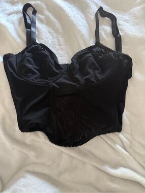 Mono B Black Sheer Bustier Tank